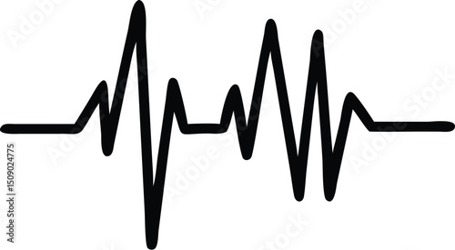 Simple line depicts a dynamic heartbeat signal on a transparent background perfectly