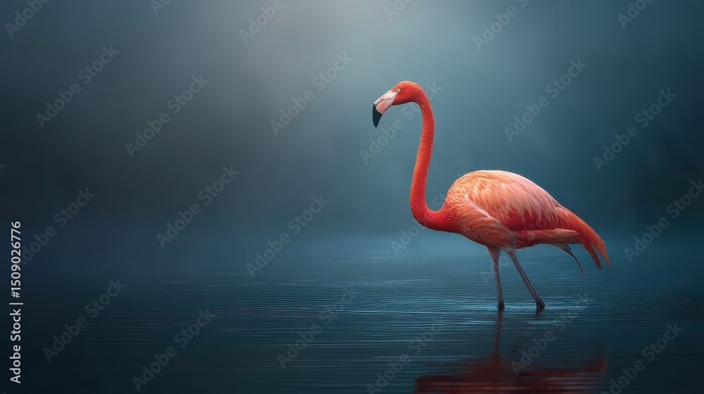 Fototapeta premium flamingo in shallow lagoon