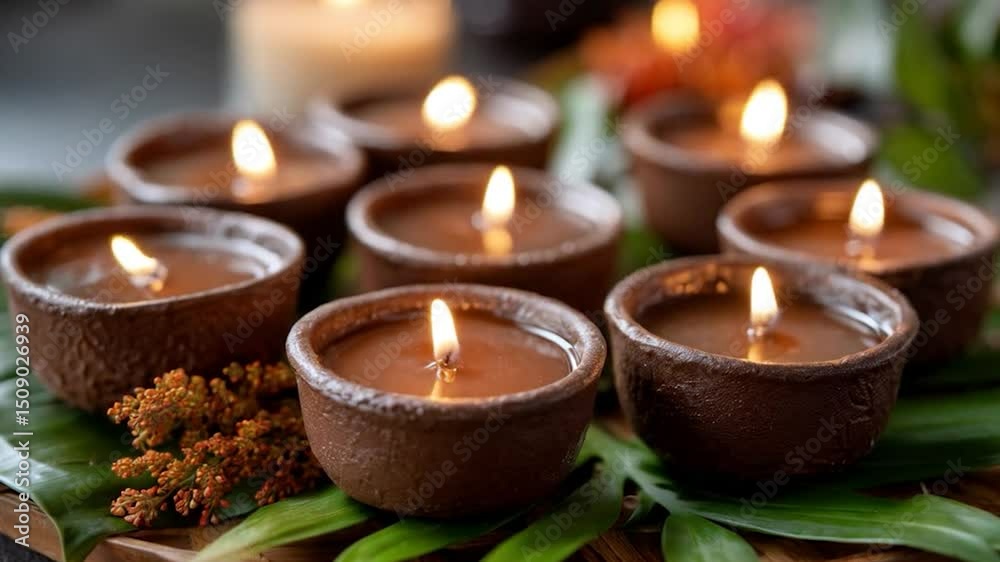 oil candles in the spa
