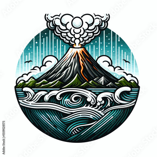 Volcano graphic design