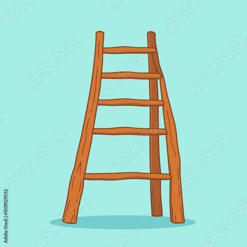 wooden ladder vector illustration