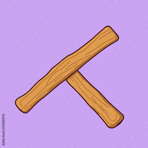 vector illustration of a wooden stick