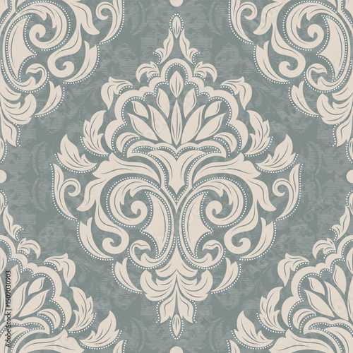 Damask seamless pattern element. Vintage classical old fashioned damask ornament, seamless texture for wallpapers, textile.