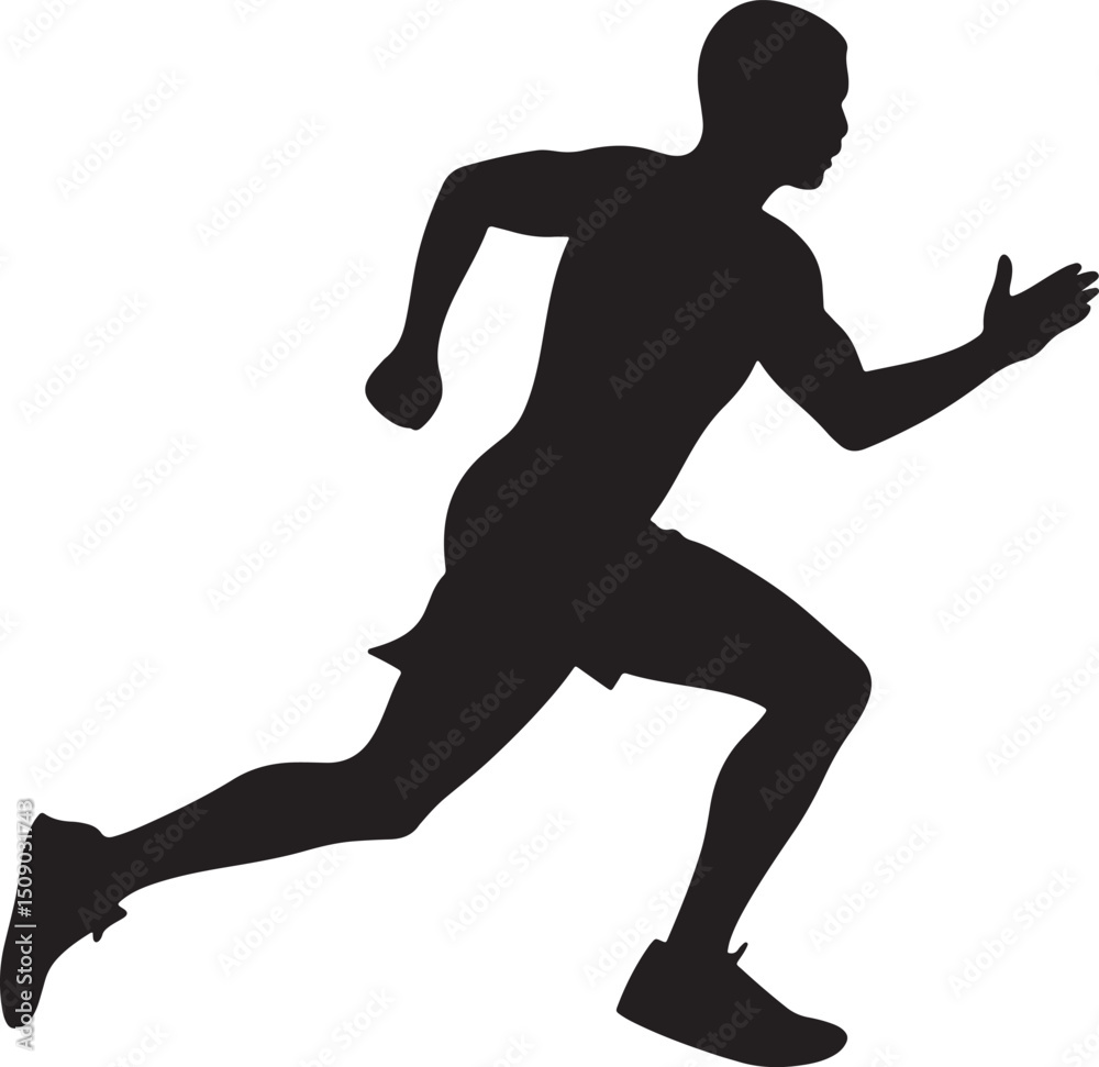 Athlete Silhouette in Motion: A sleek silhouette of an athlete dashes forward in this striking graphic, embodying strength, speed, and determination. Athlete Silhouette in Motion: A sleek silhouette of an athlete dashes forward in this striking graphic, embodying strength, speed, and determination.
