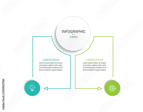 Business infographics. Infographics with 2 steps or options