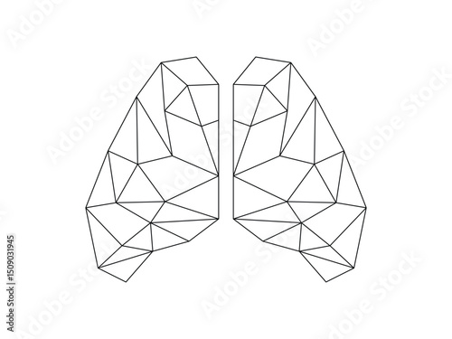 lung geometric symbol icon design vector isolated on transparent background