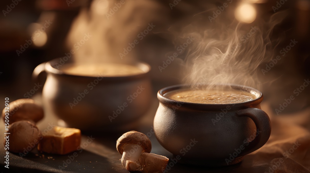 Fototapeta premium creamy mushroom soup