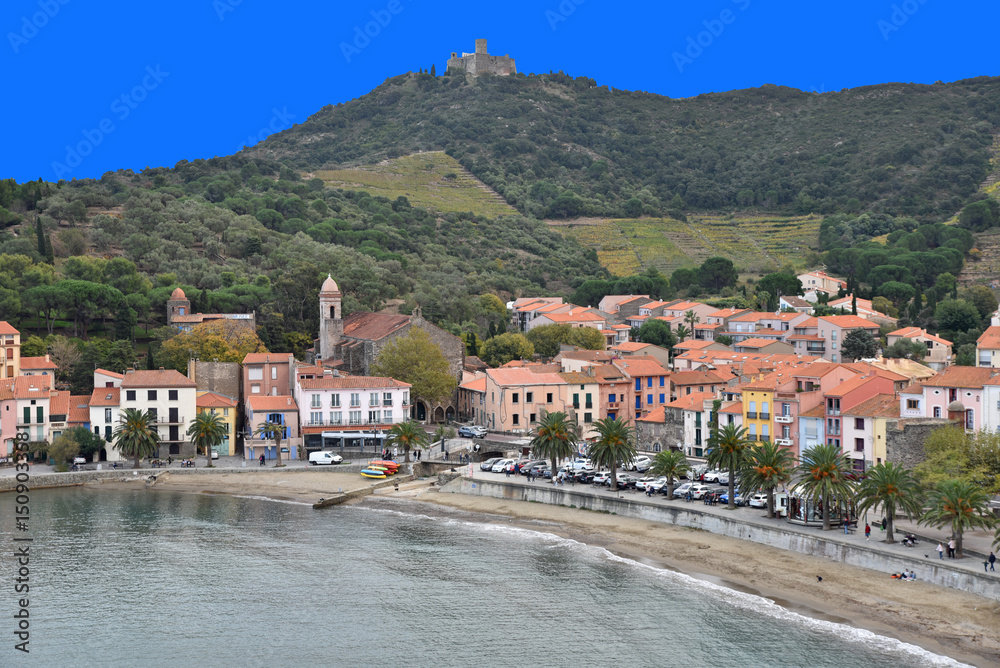 Obraz premium Plage de Collioure en Occitanie. France