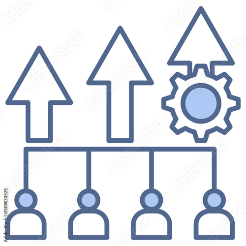 Resource Optimization Blue Icon