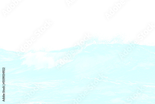 A powerful ocean wave isolated on a transparent background