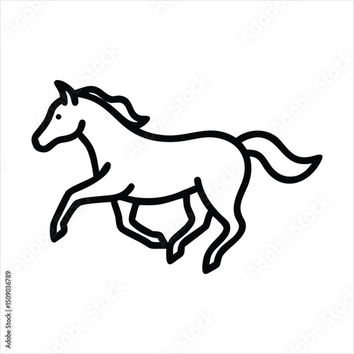 Running Horse  Animal in Motion Vector Art