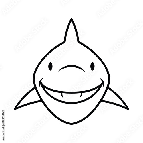 Shark Head  Detailed Animal Head Vector Illustration