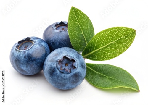 Fresh blueberries blueberry fruit healthy food antioxidant superfood vitamin health berry leaf pile isolated