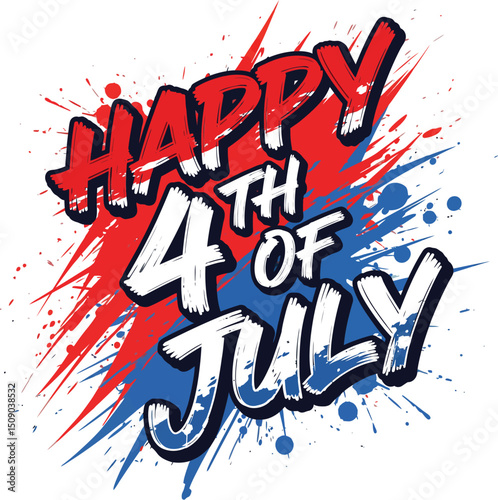 Festive 'Happy 4th of July' Vector Designs: From Retro to Graffiti Styles