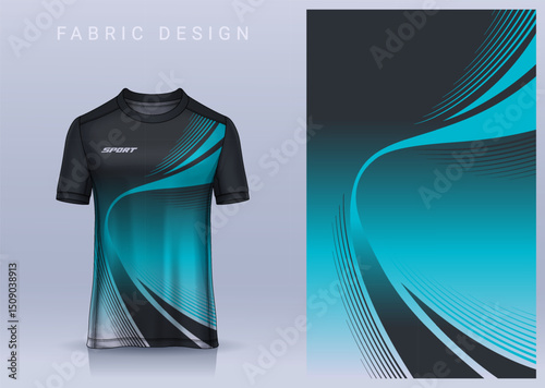 Fabric textile design for Sport t-shirt, Soccer jersey mockup for football club. uniform front view.	
