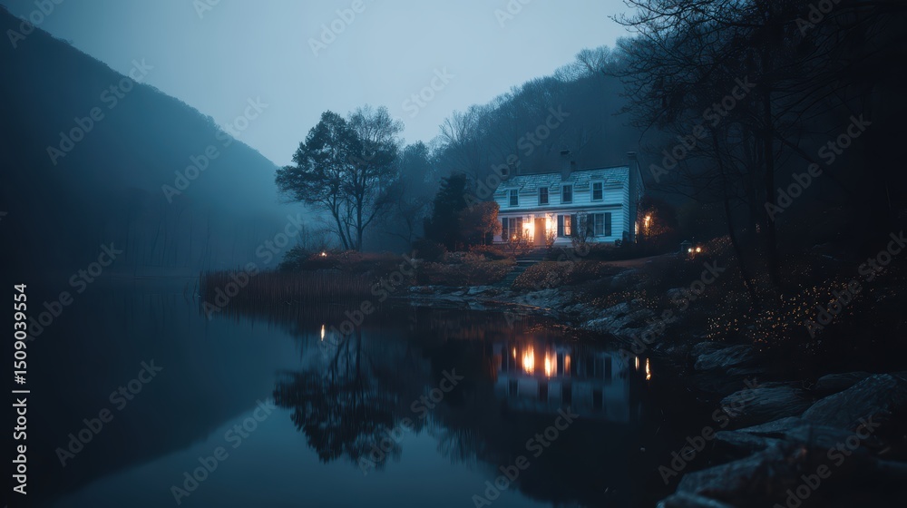 Fototapeta premium lakefront villa