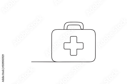 First Aid Kit continuous one line drawing minimalism design