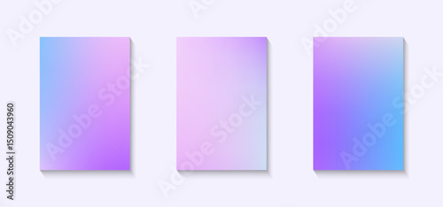 A set of light, modern backgrounds featuring soft, abstract blurred gradients in vibrant pastel tones. collection for brochures, posters, banners, flyers and cards. Vector illustration. eps 10.