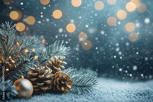 Christmas decoration with cones and pine cones