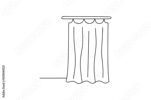 Hospital Curtain continuous one line drawing minimalism design