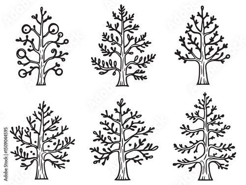 Cedar Tree Hand Drawn Sketches
