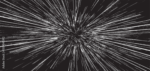 Circular starburst explosion texture. Distressed uneven grunge background. Abstract vector illustration. Overlay to create interesting effect and depth. Isolated on white background.