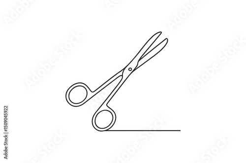 Medical Scissors continuous one line drawing minimalism design