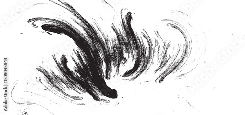 Vector brush sroke texture. Distressed uneven grunge background. Abstract distressed vector illustration. Overlay over any design to create interesting effect and depth. Black isolated on white. EPS10