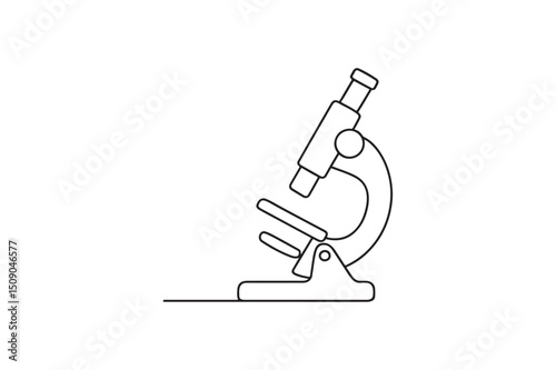 Microscope continuous one line drawing minimalism design