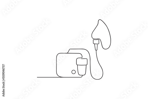 Nebulizer continuous one line drawing minimalism design