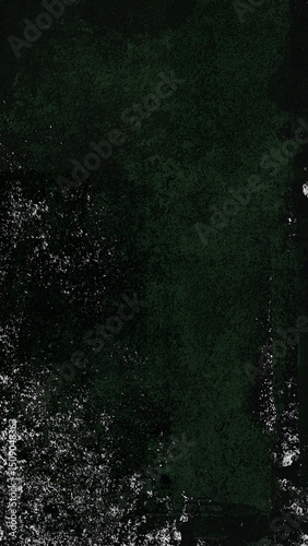 Green scratched grunge background, old film effect, space for text. Texture of scratches, chips, scuffs, dirt on old aged surface .