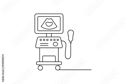 Ultrasound Machine continuous one line drawing minimalism design