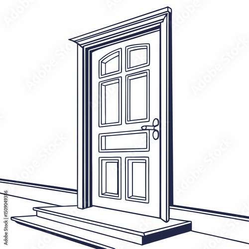black and white door