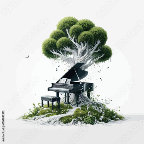 Piano in the middle of the forest