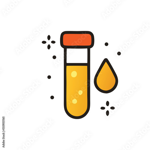 Stylized Illustration of a Test Tube with Liquid, Symbolic of Medical Testing