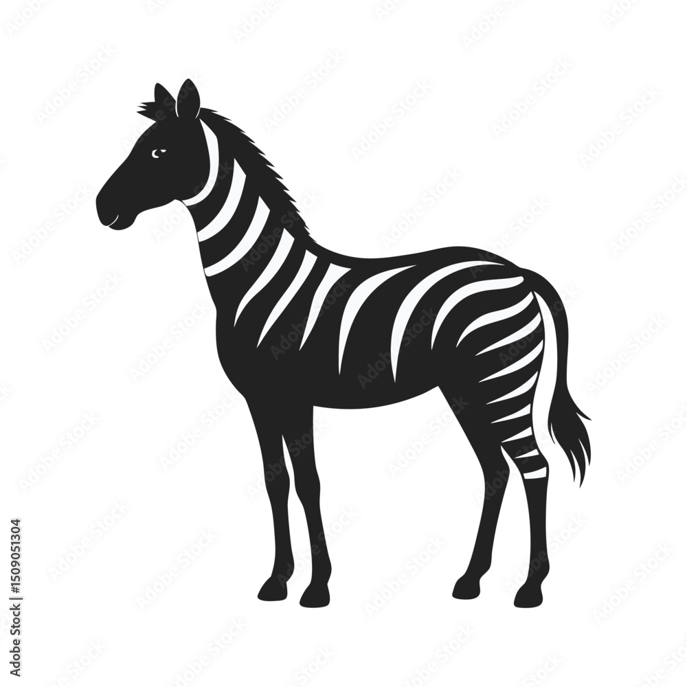 Obraz premium Zebra Profile Standing Silhouette