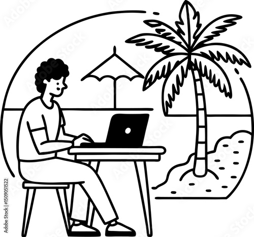 business woman working on laptop in cafe