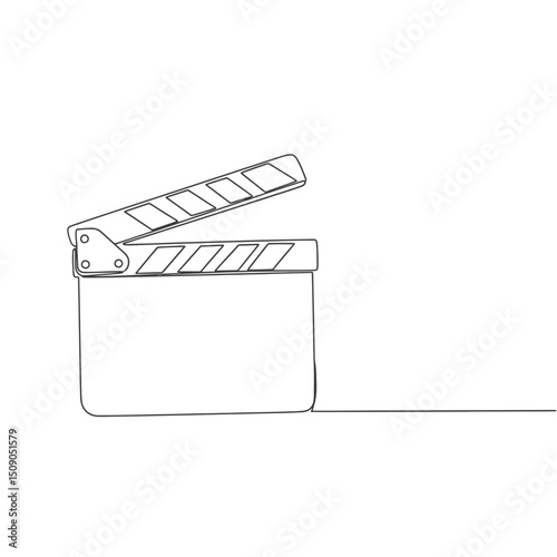 Clapperboard isolated on white background, a tool used in filmmaking and video production to synchronize image and sound, and to designate and mark particular scenes