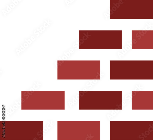 Flat Sign of Brick Wall for Graphics