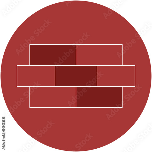 Brick Wall Simple Flat Icon for Graphics