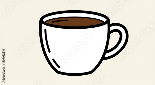 Free Download Coffee Cup Illustration White Mug with Brown Liquid - GFXLoad