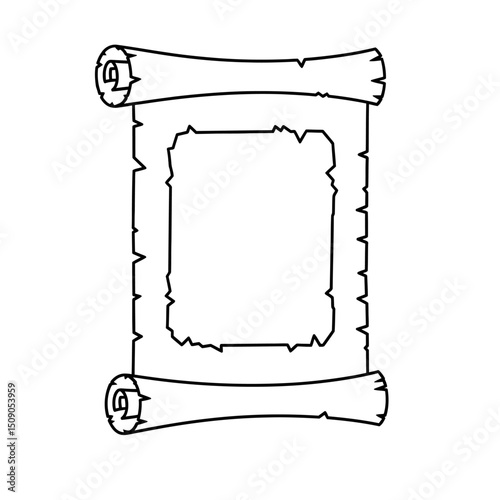 Old parchment scroll isolated on white background with a vintage design, perfect for adding a touch of history and elegance to any project or design