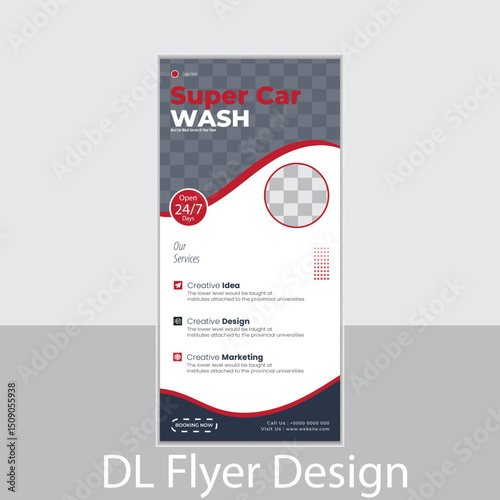 Modern business corporate dl Flyer Rack Card design template with roll up banner design