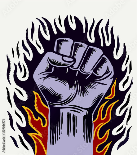 Powerful Fist in Flames: Protest, Revolution, Rebellion Graphic