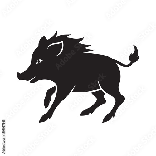 Boar Running Wild Silhouette