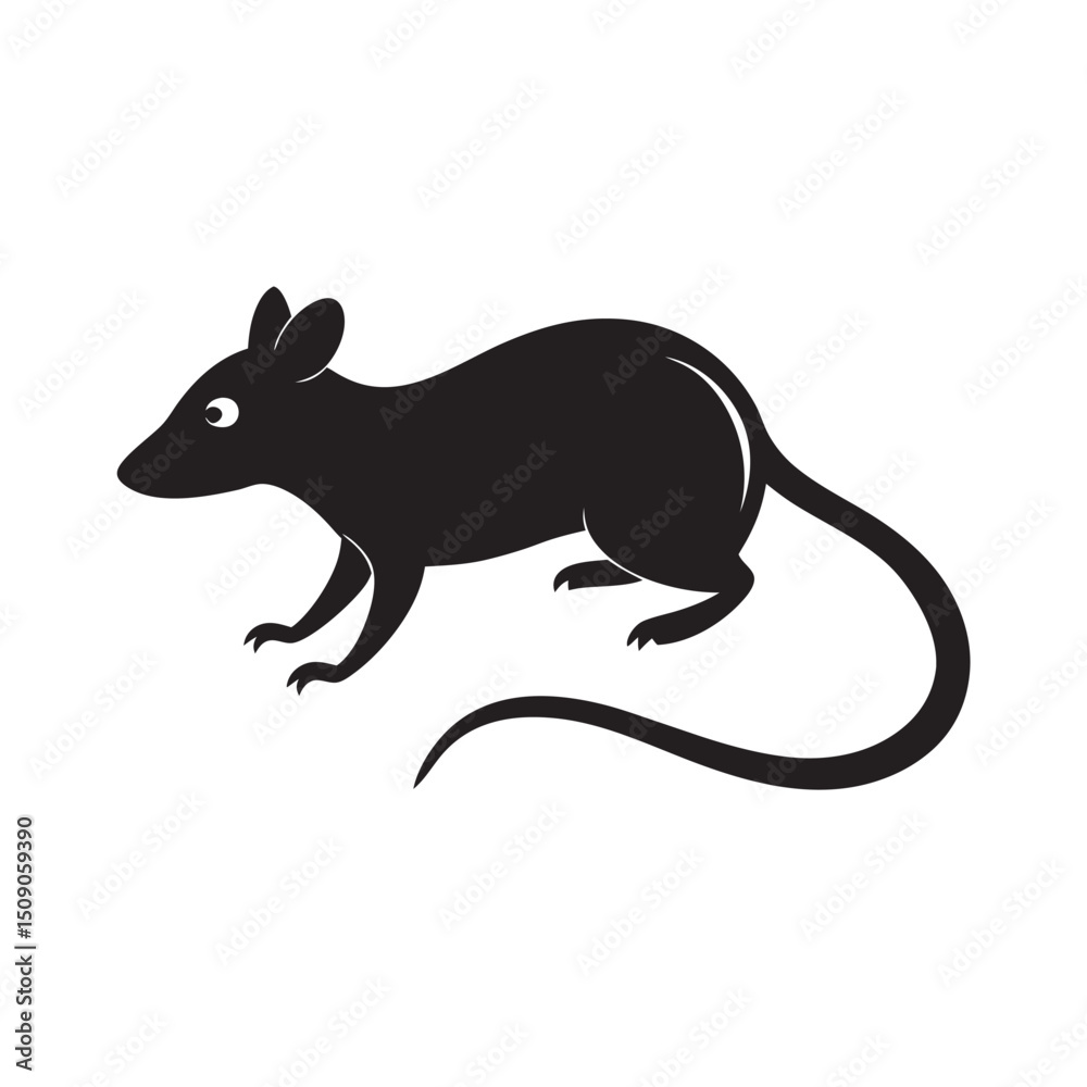Obraz premium Rat Scurrying Silhouette