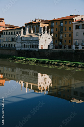 View of the Pisa city promenade in Italy