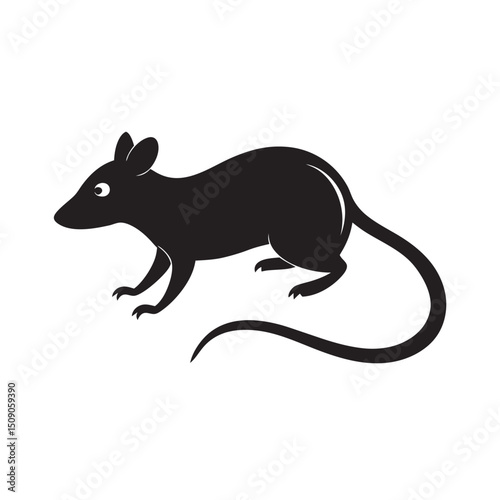 Rat Scurrying Silhouette