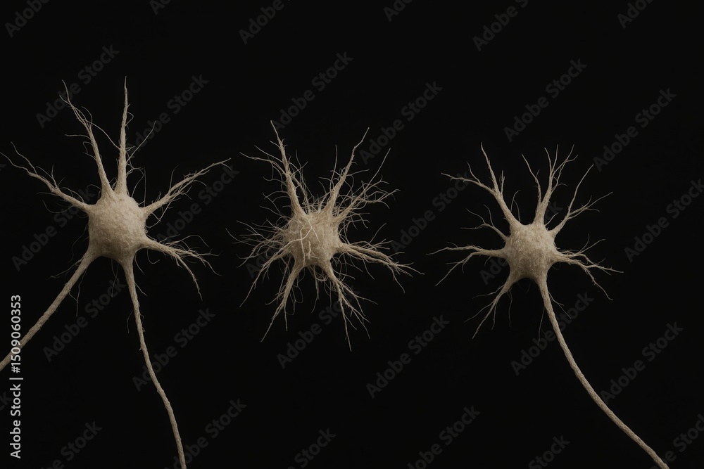 Fototapeta premium Distinct depiction of neuron cells illustrating their unique structures and connections
