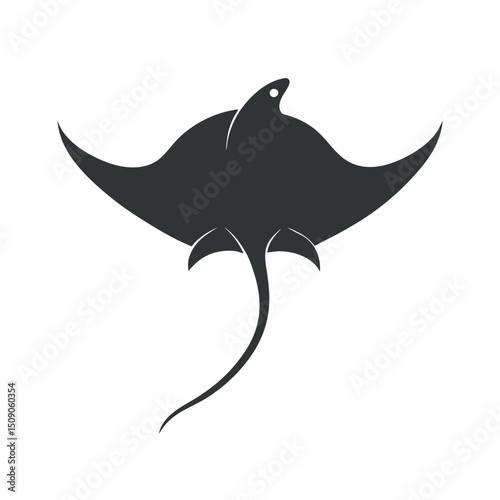 Stingray Gliding Undersea